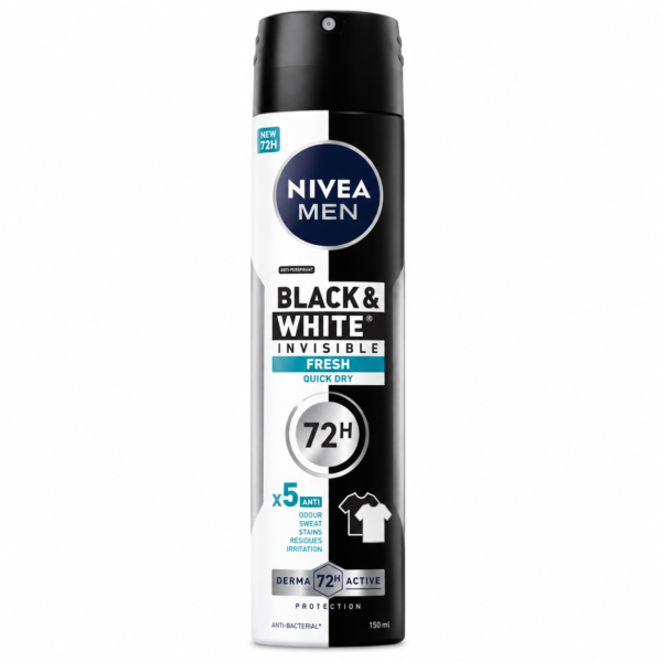 Nivea Men Black & White Invisible Fresh – Déodorant Spray Anti-Transpirant 72H