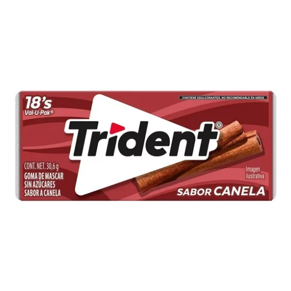 TRIDENT SIN AZUCAR SABOR CANELA 14G