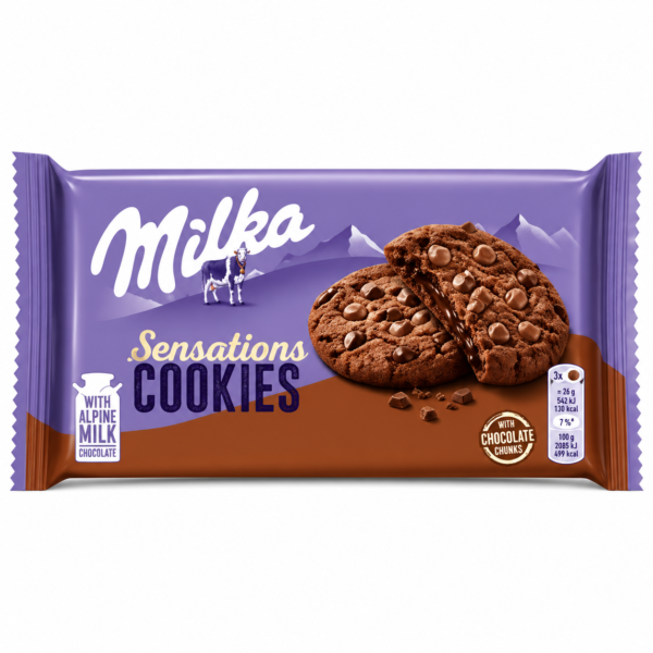 Milka Sensations Cookies Double Chocolat 156g