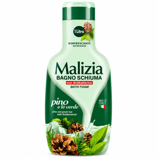 Malizia Bain Moussant Pin & Thé Vert Antibactérien 1L