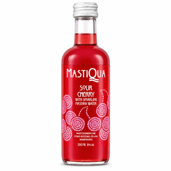 Mastiqua Sour Cherry Sparkling Mastiha Water 330ml