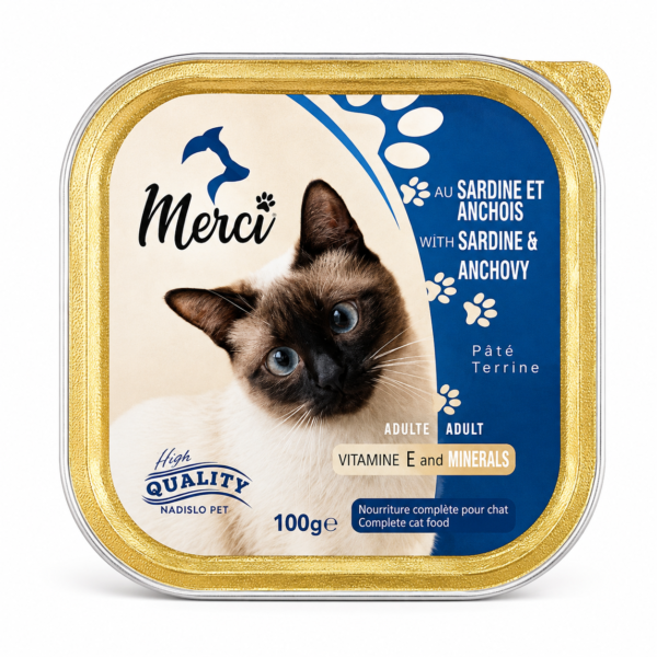 Merci Pâtée pour Chat – Sardine & Anchois 100 g