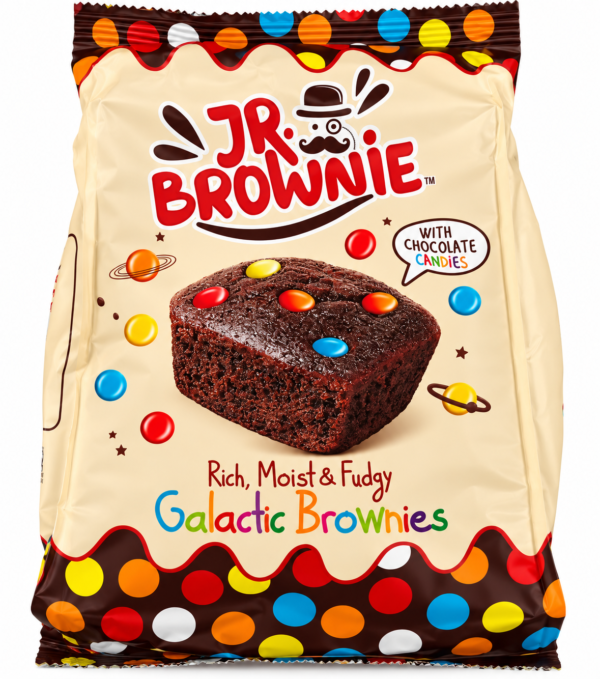 JR. Brownie Galactic Brownies – Brownies au chocolat avec bonbons chocolatés.